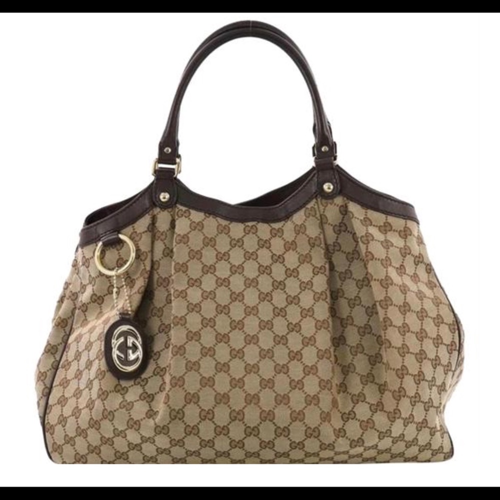 Gucci Large Brown Canvas GG Sukey Tote bag